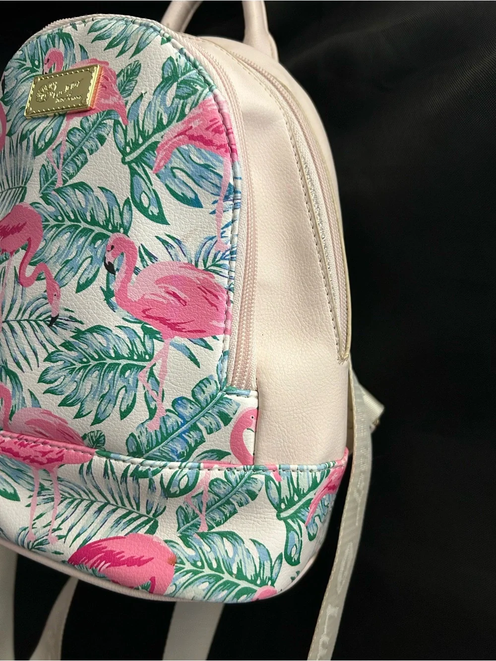 Betsey Johnson Pink Flamingo Print Mini Backpack